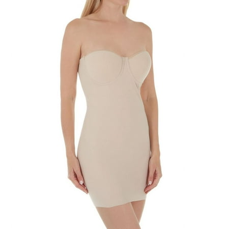 Women s Naomi & Nicole 7777 Luxe Shaping Strapless Bra Slip w/ Built-In Panty (Cupid Nude 38C)