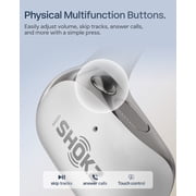 SHOKZ New OpenFit 2+ Open-Ear Headphones, Dolby Audio Enabled, Comfortable Earbuds with Soft Ear Hooks, 48H Playtime, IP55 Water-Resistant, USB-C Fast Charging, Wireless Charging, Gray