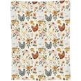 thumbnail image 4 of Chicken Floral Blanket Rooster Hen Printed Decor Throw Blanket Warm Soft Plush Lightweight Fleece Flannel Winter Blanket Farm Gifts for Girls Women Farmer Lover Boys Baby Kids Couch Bedding 40"X50", 4 of 6