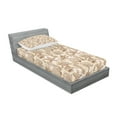 thumbnail image 2 of Ambesonne Sea Shells Fitted Sheet & Pillow Sham Set, Vintage Ocean Design, Twin, Tan Brown, 2 of 2