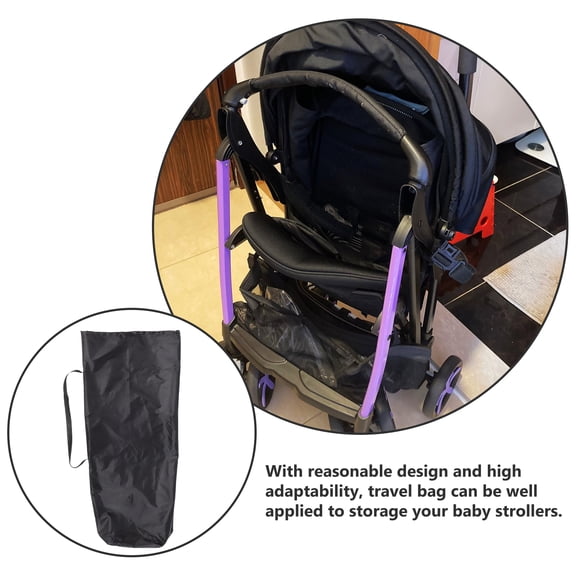 NIAIZEK Airplane Travel Bag Stroller Storage Bag Nylon Black 1Pack