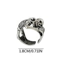 thumbnail image 3 of Anillo de apertura de calavera de esqueleto retro punk Wmkox8yii Plata Unisex Punk fajkfhkj5668, 3 of 9