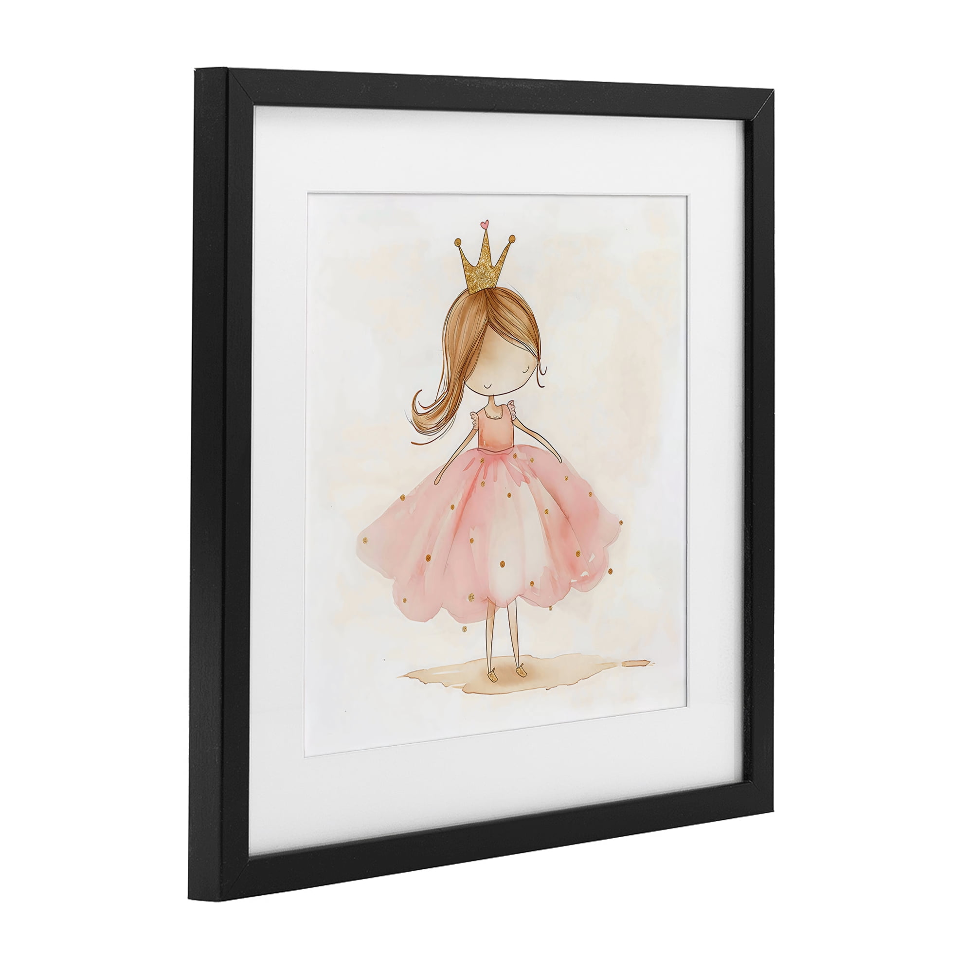 Stupell Industries Little Princess with Crown Black Framed Print Under Glass, design by Creative Studio