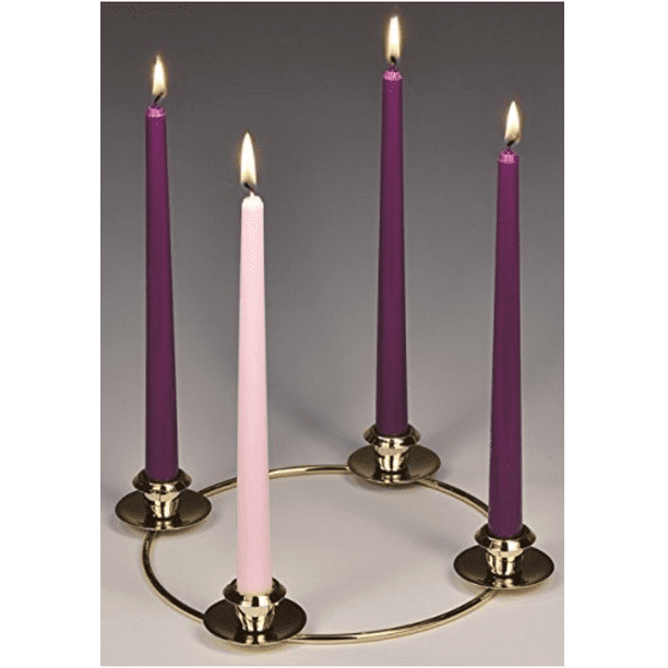 Advent Ring with Advent Candles, Set of 4 Candles plus Candleholder
