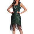 thumbnail image 5 of YTCAMLO 1920s Flapper Dresses for Women Vintage V Neck Midi Dress with Flowy Tassel Slim Cocktail Sleeveless Sequin Dress for Party, 5 of 8