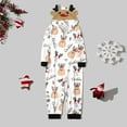 thumbnail image 3 of Baqcunre Family Christmas Pajamas Matching Sets,Children Kids Merry Christmas Sets Khaki Prints Hooded Zipper Jumpsuit Family Outfit Lounge Set,Kids Christmas Pajamas Christmas Pajamas Khaki 3T, 3 of 7