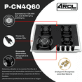 thumbnail image 2 of Parrilla de Gas Arol 4 Quemadores Empotrable de 60 cm Vidrio Templado, 2 of 7