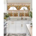 thumbnail image 4 of Orange Yellow Pumpkin Fall Swag Curtains for Living Room/Bedroom Windows, Thanksgiving Botanical Plaid Rustic Kitchen Curtains and Valances Set 36 Inch Length, Swags Valance Curtain Panels, 4 of 5
