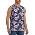thumbnail image 2 of Uemuo Flowers Pattern Men's Sleeveless T-Shirt,Muscle Athletic Tank Top, Moisture-wicking Quick-dry Breathable Classic Tee Top for Gym Run Outdoor Sports-XX-Large, 2 of 8