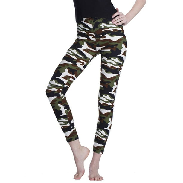 CUHAKCI Women Camouflage Leggings Fitness Military Army Green