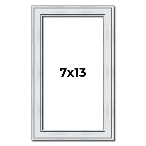 7x13 Frame Sterling Silver Solid Wood Picture Frame | 1.25 Inch Moulding Width | 0.75 Inch Interior