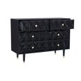 thumbnail image 2 of Linon Alick Commode en Bois à Six Tiroirs avec Texture Géométrique, Noir, 2 of 12