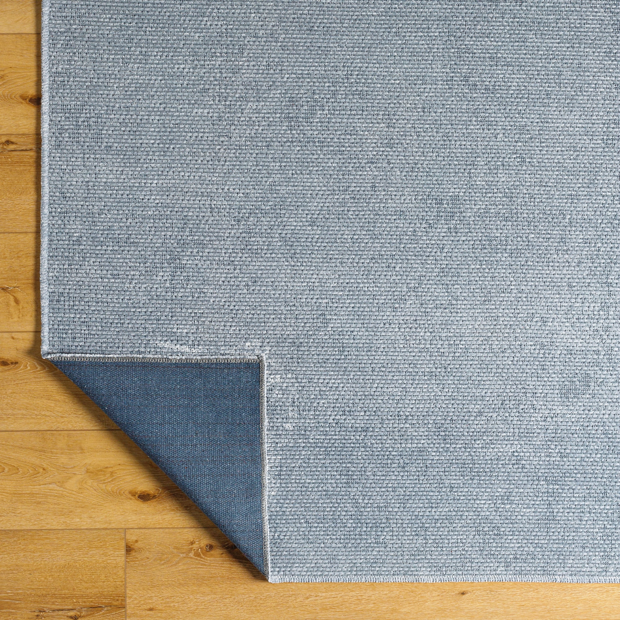 Livabliss Quebec Solid Print Machine Washable Indoor Area Rug, Denim ,9'2" x 12'