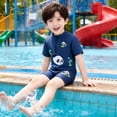 thumbnail image 6 of Swim Suits for Boys Trunks Cute Panda Surfing Design Two Piece Rash Guard Swimming Suit, 6 of 8