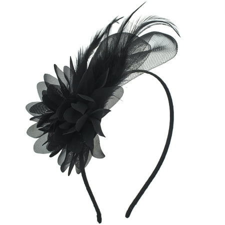 Lux Accessories Black Halloween Costume Flapper Great Gatsby Party Fascinator