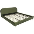 thumbnail image 3 of Christopher Knight Home King Platform Bed, Velvet Upholstered Frame with Curved Headboard, Olive Green, 3 of 9