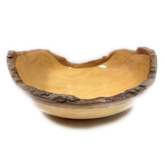 Rustic Carved Wood Bowl - Tamarin 10" Natural | #LPU02N