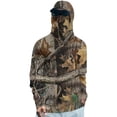 thumbnail image 2 of Men's UV Sun Protection Hooded Camo Shirts Long Sleeve Quick-Dry Outdoor T-Shirt UPF 50+ Rash Guards Cooling Hoodies L Coffee, 2 of 4