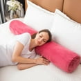 thumbnail image 2 of Bolster Pillow for Bed, Long Round Body Pillow for Adults with Removable Velvet Cover, Decorative Tube Roll Cylinder Pillow,, 2 of 8