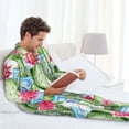 thumbnail image 6 of Naloa Flowers and Cactus Men’s Pajamas Set - Long Sleeve Button Down Sleep Shirt and Pajama Bottoms Sleepwear Set-Medium, 6 of 7