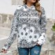 thumbnail image 3 of Sudadera con capucha Manga larga Estampado Cordón Con capucha Casual Tops de lana de moda para mujer Blanco XXL, 3 of 6