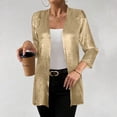 thumbnail image 5 of Warop Women's Solid Color 3/4 Sleeve Cardigan Top Casual Lightweight Outwear Shirt, 5 of 6