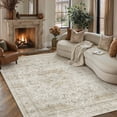 thumbnail image 4 of BERTHMEER 8'x10' Area Rugs for Living Room Large Vintage Beige Carpets for Bedroom Office Machine Washable Farmhouse Dining Room Oriental Rugs Non Slip Traditional Distressed Rugs, 4 of 8