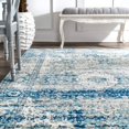 thumbnail image 4 of nuLOOM Verona Tapis Vintage Persan, 3 Pieds x 5 Pieds Bleu Clair, 4 of 6