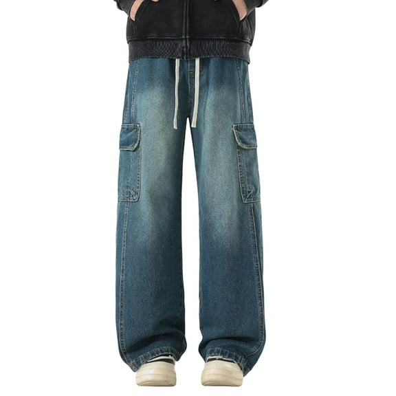 TIANZEN Classic Five Pocket Denim Jeans Comfortable Stretch Fit Tapered Leg For Casual Everyday Wear Durable Versatile Modern Trousers Pants for Men Regular Fit Pants for Men Loose Fit