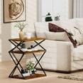 thumbnail image 6 of 3-Tier End Table Small Side Table Tall Bedside Night Stand with Storage Sofa Side desks for Living Room Bedroom Office Bathroom Small Space Rustic Brown ET-04RB, 6 of 7