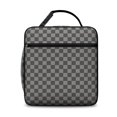 thumbnail image 2 of Gray and Black Checkered Pattern Insulated Lunch Bag Teens,Lunch Box for Men Women for Work,Picnic or Travel,10.2x9.5x4.3 Inches,8 Can Capacity, 2 of 6