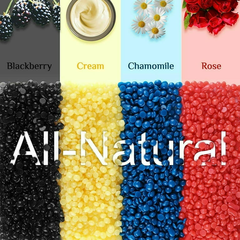 200g Natural Hard Wax Beans Beads for Painless Body Hair Removal Waxing Warmer, Red