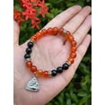 thumbnail image 3 of Red Agate & Black Onyx with Happy Buddha Crystal Bead Bracelet 8mm, Wholesale Genuine Red Agate & Black Onyx Stretch Gemstone Bracelet, Gift for Men & Women (3), 3 of 9