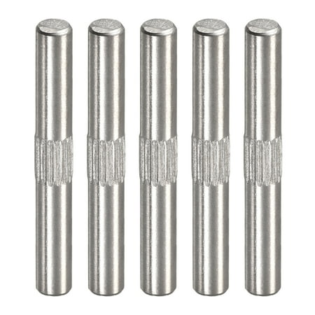 

4x30mm 304 Stainless Steel Dowel Pins 5 Pack Center Knurled Flat Chamfered End Pin