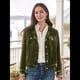 thumbnail image 4 of Chaqueta de Terciopelo de Larga de Color Liso para Mujer, Abrigo Corto Informal con Hebilla y Bolsillos. Verde M, 4 of 5