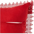 thumbnail image 6 of Violet Linen Christmas Braided Holly Lace Pattern, Polyester Burlap Fabric, Lace Border, Embroidered, , Poinsettia - Stars, 18 Inch x 18 Inch, Decorative Throw Pillow Cover, 6 of 7