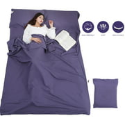 100% Sleeping Bag Liner Portable 2 Person Travel Camping Sheet Breathable Comfortable