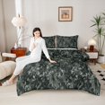 thumbnail image 4 of Feelyou Men Rustic Camo Full Size Comforter Sets, Green Abstract Bedding Sets, 3pcs, 4 of 8