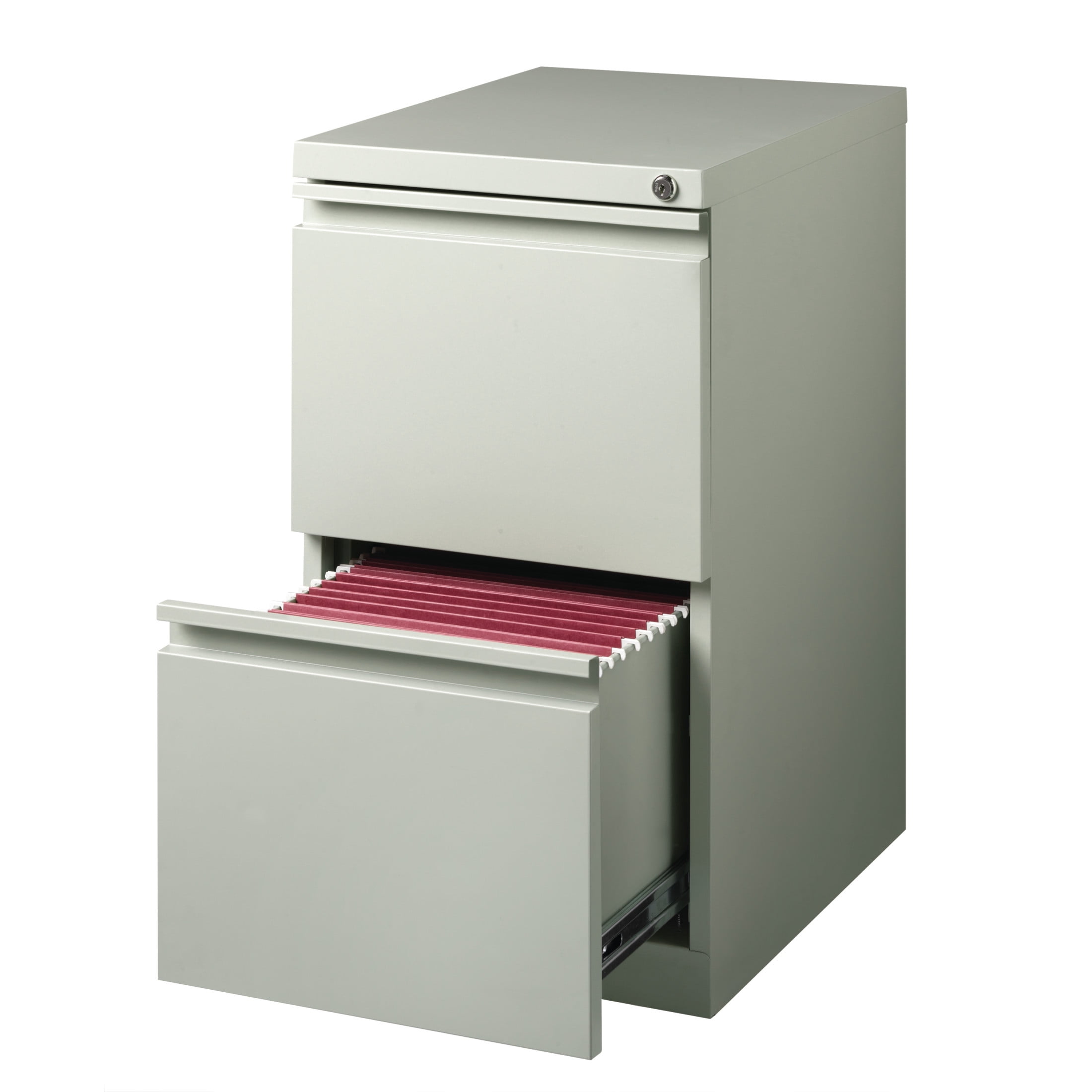 Hirsh Pro 20" Deep Mobile Pedestal File Cabinet 2 Drawer File-File, Letter Width, Gray
