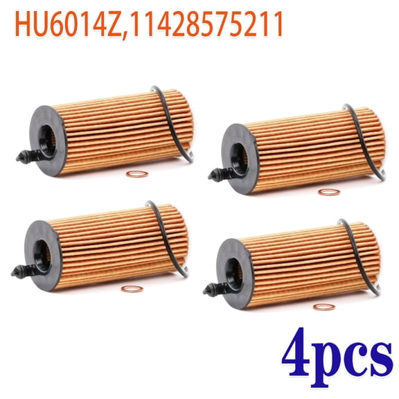 4X HU6014Z Oil Filter For BMW 114d 1.5L 218d 2.0L 318d 2.0L Replaces 11428575211