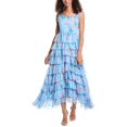 thumbnail image 3 of Beulah womens  Tiered Maxi Dress, l, Blue, 3 of 4