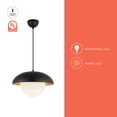 thumbnail image 2 of PD522016MBOP-Alora Lighting-Rubio - 1 Light Pendant-10.5 Inches Tall and 16 Inches Wide   Matte Black Finish with Opal Matte Glass, 2 of 7