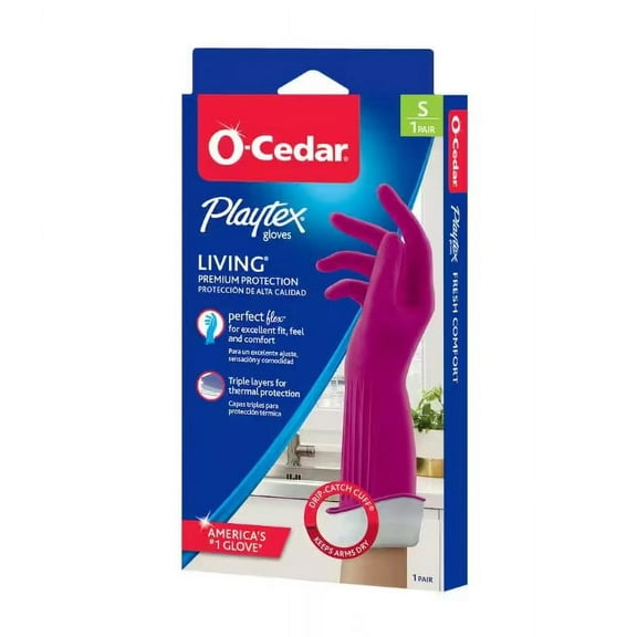 Playtex Living Fuschia Latex/Neoprene/Nitrile Gloves, Small (2-Pair)