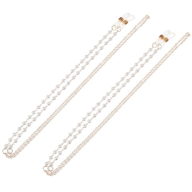 2 uds., Cadena de gafas para mujer, cadena de perlas, correa de retención para gafas, soporte para gafas