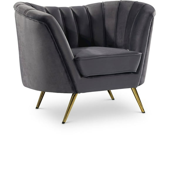 Meridian Furniture Margo Grey Velvet Chair