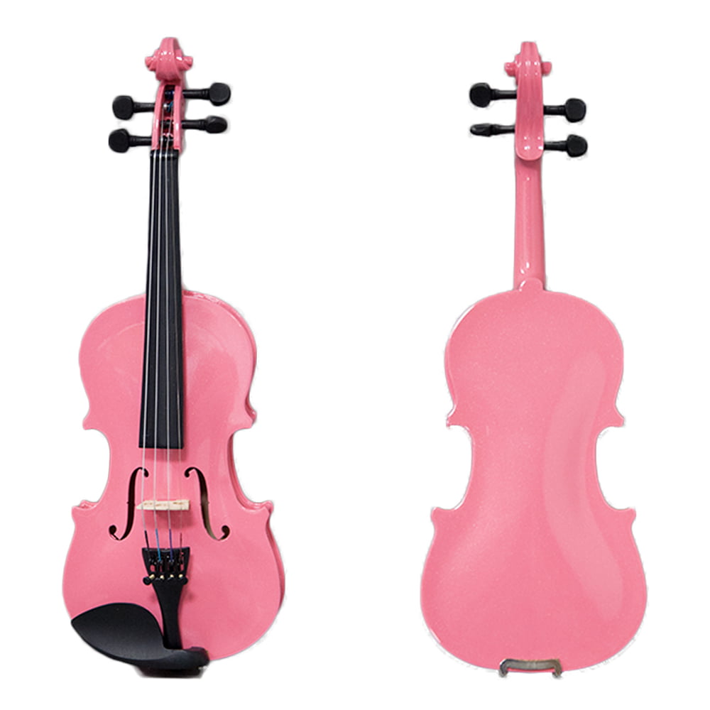 Munk afbalanceret Svinde bort SKY Shinny 1/10 Size Kid Violin with Lightweight Case, Brazilwood Bow and  Bright Pink Color - Walmart.com