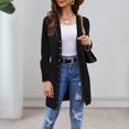 thumbnail image 4 of Suéter de punto con cuello en V para mujer Suéter básico con frente abierto de color sólido informal Prendas de abrigo FLhrweasw Nuevo, 4 of 8