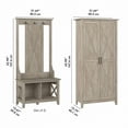 thumbnail image 5 of Bush Furniture Key West 66" Entryway Storage Set with Hall Tree Shoe Bench and Tall Cabinet Washed, 5 of 8