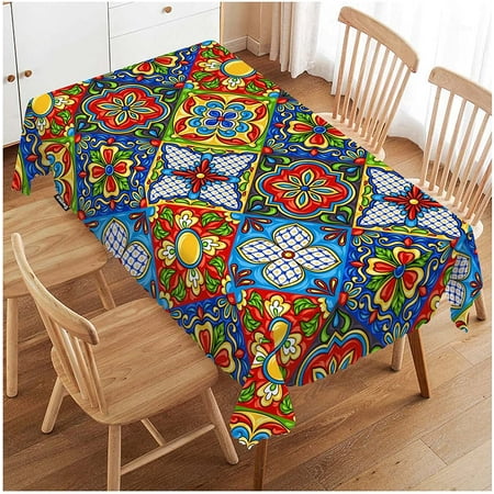 

WISH TREE Dolphin Rectangle Tablecloth Ocean Animal Dolphin Jumping Sunset Durable Table Cloth Dining Table Cover for Home Kitchen Restaurant Party Buffet Picnic