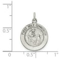 thumbnail image 2 of Solid 925 Sterling Silver Vintage Antiqued First Holy Communion Pendant Charm Medal - 20mm x 15mm, 2 of 4